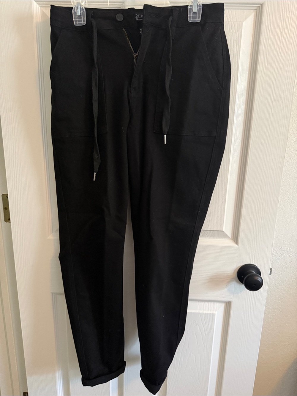 Judy Blue Black Boyfriend Jeans with Drawstring Waist